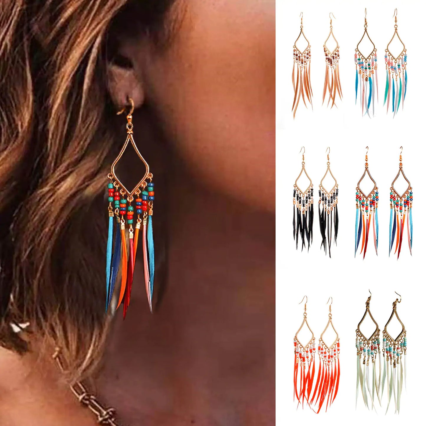 Tassels Feather Earrings